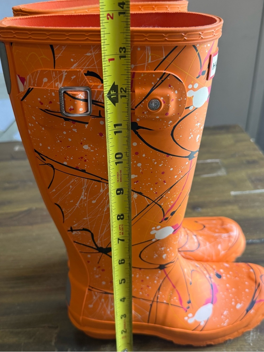 Hunter Paint Splatter Rain Boots - Orange - Picture 11 of 11
